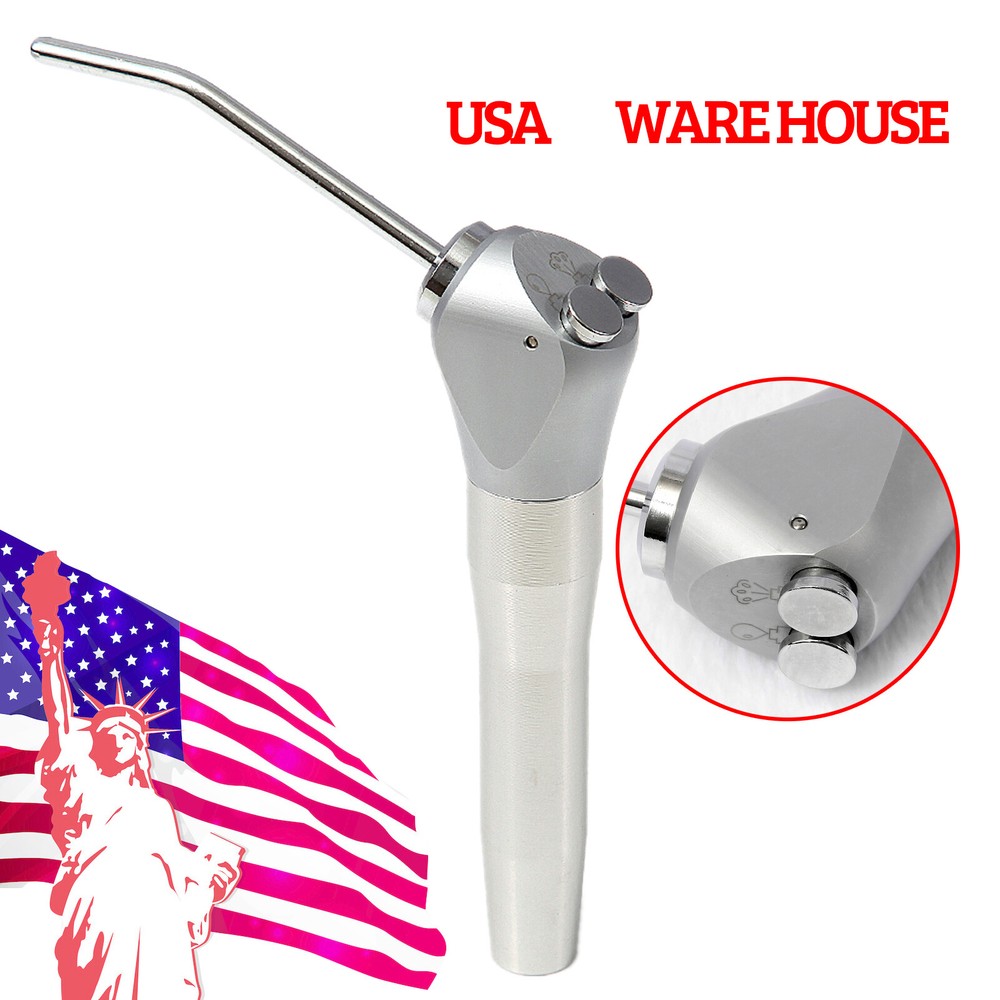 Dental 3 Way Air Water Spray Triple Syringe Handpiece w/ 2 Nozzles Tips Tubes