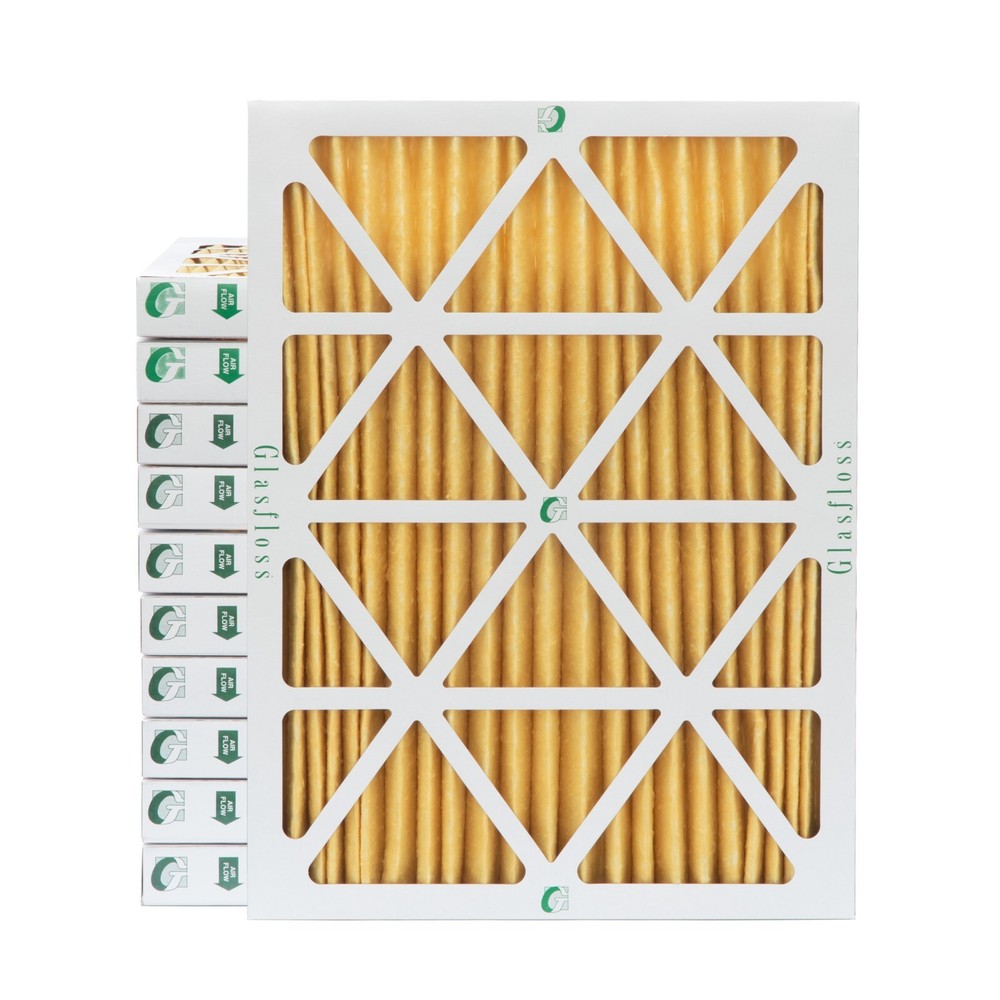 16x20x2 MERV 11 Pleated Air Filters by Glasfloss. Case of 12. Made in USA.
