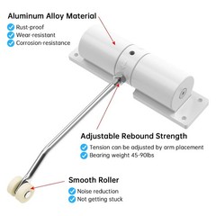 Heavy-Duty Adjustable Aluminum Alloy Spring Closer for Home Office Outdoor Gate