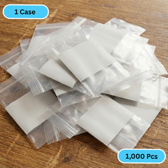 1000 Clear 4 Mil Reclosable Plastic Poly Bags Top Seal 4″ x 6″ with White Block