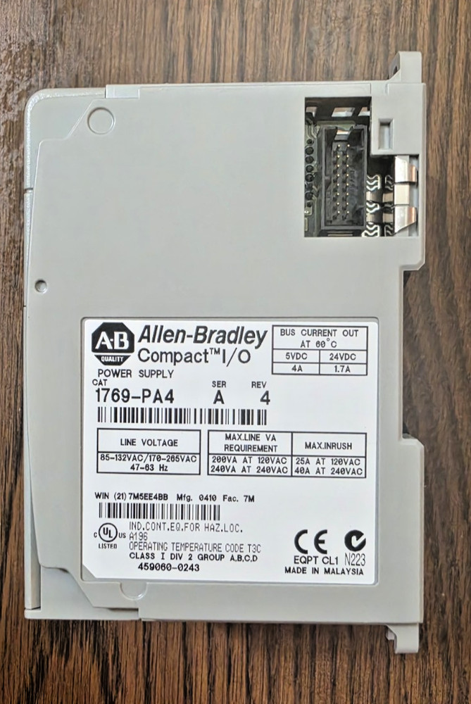 Allen Bradley 1769-PA4 Ser. A Rev 4 CompactLogix Power Supply Rev. 4