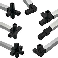 Square Tube Socket Connector Joints Plastic Profiles Connections 2/3/4/5-Way