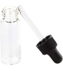 1 Dram 4 ML CLEAR Glass Vial With Glass Dropper Pack of 24