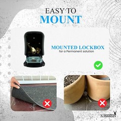 Kingsley QCH-807 Water Resistant Realtor Key Lock Box for AirBnB, Spare Keys