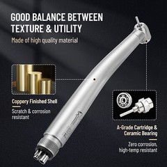 10x Dental High Speed Handpiece (Triple Water Spray) Push Button Turbine 4 Holes