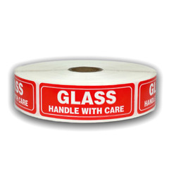 1×3 Glass Handle with Care Labels Shipping Mailing Stickers 5 RLS- 1,500 Total