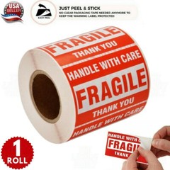 Fragile Stickers 1 Roll 500 2×3 Fragile Label Sticker Handle With Care Mailing
