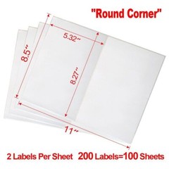 100-20000 Premium 8.5×5.5 Round Corner Shipping Labels Half Sheet Self Adhesive
