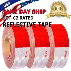 Conspicuity Tape DOT-C2 Approved Reflective Trailer Red White 2”x50’ /1 Roll