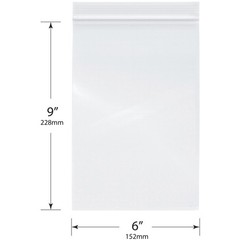 Plymor 6″ x 9″, 4 Mil Heavy Duty Zipper Reclosable Plastic Bags