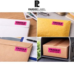 FRAGILE Stickers 1″x3″ Neon Pink Labels – 250/Roll – Shipping Warning Labels