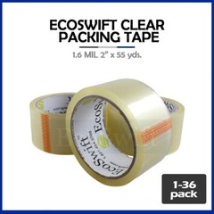 1-36 Roll EcoSwift Packing Packaging Carton Box Tape 1.6mil 2″ x 55 yard 165 ft