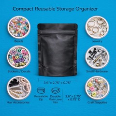 100 Pack 1g Mylar Bags (3” x 3.5”) Assorted Random Designs Packaging Pouches