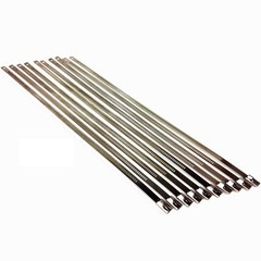 10 pack Secure 14″ long Stainless Steel Positive Locking Zip Ties Heat Silver
