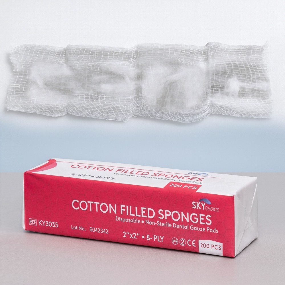 5000x Cotton Filled Gauze Dental 2×2 8Ply Sponge 2″x2″ N/S Sponges