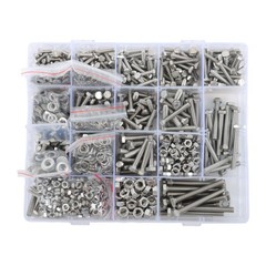 1640Pcs M4 M5 M6 Bolts and Nuts Assortment Kit Grade 8.8 Alloy Steel Hex Screws