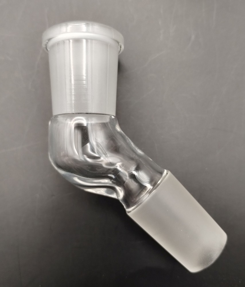B Quality 18/19mm 45 Degree Angle Glass Ground Joint Attachment Adapter Elbow