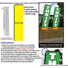 Thrift Store Outdoor Business Advertising Rectangle Feather Banner Swooper…