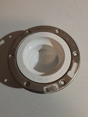 Genova 75150 4×3 Adjustable Closet Flange PVC with A Metal Ring New