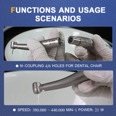 Dental High Speed Handpiece Fiber Optic LED Quattro Spray for NSK Coupler X600L