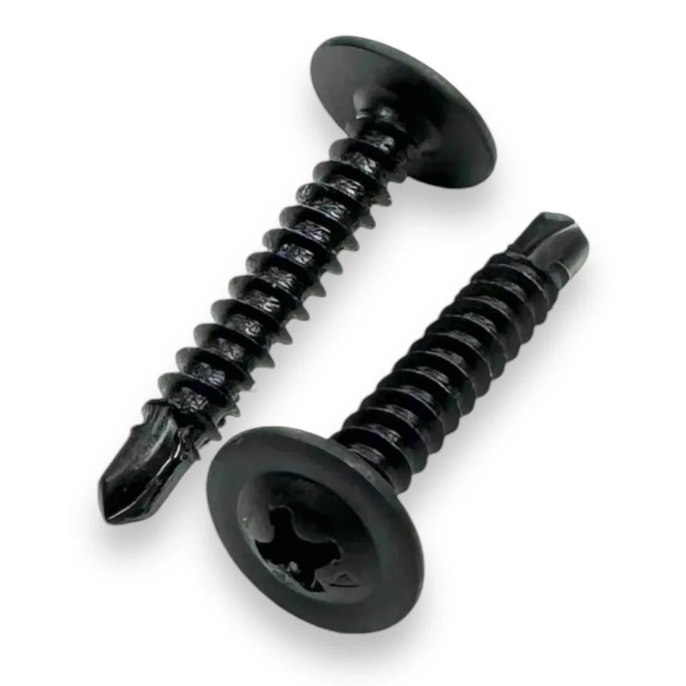 #8 x 3/4″ Phillips Black Sheet Metal Screws, Self Drilling (150 Qty)