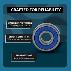 6203-2RS C3 EMQ Premium Rubber Sealed Ball Bearing, 17x40x12, 6203RS (10 QTY)