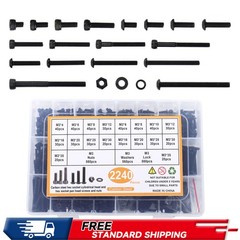 M3 Metric Screws Assortment 2240 Pcs M3 Screws Nuts Washers 4mm-35mm Alloy Steel