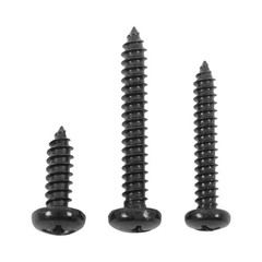 550Pcs 304 Stainless Black Wood Screws, Phillips Pan Head Assortment