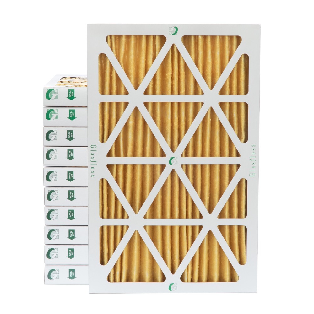 16x25x2 MERV 11 Pleated Air Filters by Glasfloss. 12 Pack. Made in USA
