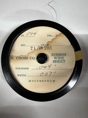 H. Cross Company Molybdenum Ribbon Wire 500 feet 0.004” x 0.027” NEW OLD STOCK