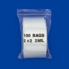 1000pc Zip Seal Bags 2mil Square Clear Poly 2×2 Small Baggies 2″ x 2″ Reclosable