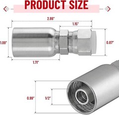 12-Pack 1/2″ Hydraulic Hose End Fittings: 1/2″ I.D. Hose x 1/2″ JIC 37 ° Female