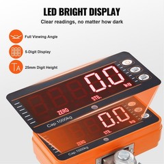 Digital Crane Scale, 2200 lbs/ 1000 kg, Industrial Heavy Duty Hanging Scale with