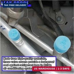Car A/C Valve Core Cap, AC System Charging Port Seal Caps, Leakproof High & Low
