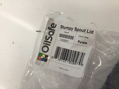 Oil Safe 100507 Stumpy Spout Lid,W/1 In Outlet,Purple, 100% LEAK PROOF