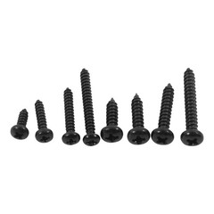 550Pcs 304 Stainless Black Wood Screws, Phillips Pan Head Assortment
