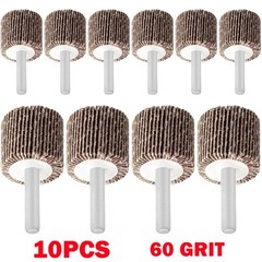 10Pcs 60 Grit Drill Flap Wheel Sander 1x1x1/4″ Flapper Sanding Grinding USA