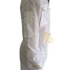 Beekeeping Suit 3 Layers Ultra Breeze Full Ventilated Round Veil, White, XL
