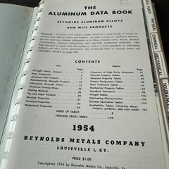 ALUMINUM DATA BOOK — ALUMINUM ALLOYS & MILL PRODUCTS REYNOLDS METALS BOOK 1954