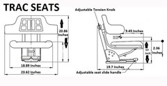 Grey Tractor Suspension Seat Fits Massey Ferguson 135 150 165 175 180 185 TEA20