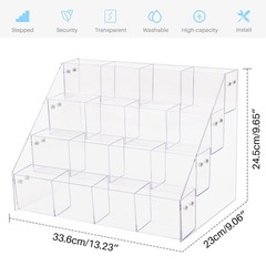 Sticker Display Stand for Vendors – 4 Tier 16 Pockets Acrylic Sticker Holder Dis