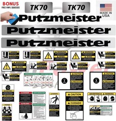 Fits Putzmeister TK70 Decal Kit Trailer Pump – 3M VINYL/FREE SHIPPING