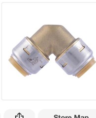 SharkBite MAX 1/2 in. Brass 90-Degree Push-to-Connect Elbow Fitting, UR248A