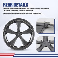 15 Inch Hubcaps for Prius 2010-2015 Alloy Wheel Set of 4 ABS+PC Silver Black