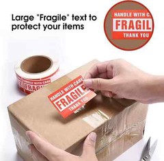 Fragile Stickers 1 Roll 500 2″x3″ Fragile Label Sticker Handle with Care Mailing