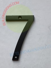 House number 7 sign (Black Aluminum, 8 inch)-Floating Mount House -REF24-1027