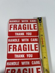 FRAGILE Handle With Care Stickers 2″ x 3″ Pack of 30 (THIRTY) Self Stick Labels