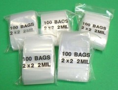 500 Zip Seal Lock Bags 2×2 Clear 2Mil Bags 2″ x 2″ Reclosable Zip Slide Bags