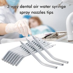 Dental 3-Way Air Water Spray Triple Syringe Handpiece with 2 Nozzles Tips Tubes
