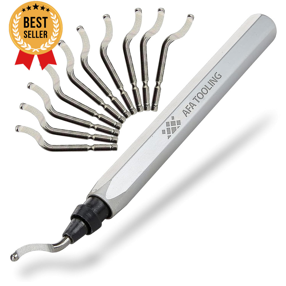 Deburring Tool Kit with 11 HSS Blades 3D Printing Metal PVC Plastic Reamer